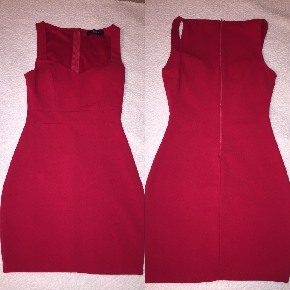 Red mini dress